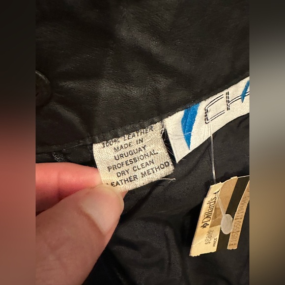 Vintage 80s CHAUS Black Leather High Waist Pencil Midi Skirt NWT Pleats L/XL - Picture 9 of 13